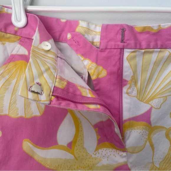 Coastal High Waisted Shell Print Pink Shorts Size 10 - Picture 5 of 10